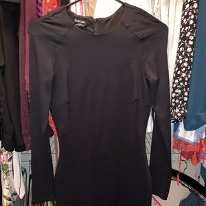 Long sleeve body con black dress